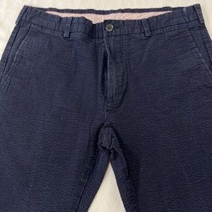 Brooks Brothers Red Fleece Navy Seersucker Pant 34/30